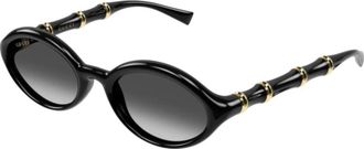 Gucci Ovalen Zonnebril - Dames - Zonnebrillen - Zwart - 51 MM - Accessoires