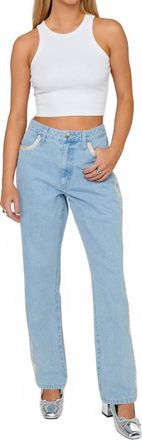 Show me your Mumu Icon Rhinestone Straight Leg Jeans In Indigo