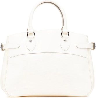 Louis Vuitton Pre-owned Handbags, female, White, Size: ONE SIZE Pre-owned Elegant Leather Structured Handbag with Secure Closure and Stylish Top Handle