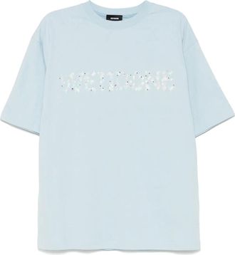 We11done T-shirt con logo - Blu