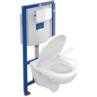 Villeroy & Boch Combi-pack O.novo Viconnect Con Inodoro Profundo Suspendido Y Tapa De Inodoro Blanca Villeroy&boch
