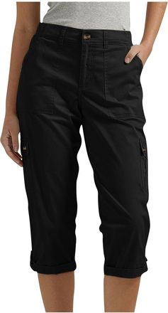Generic Women Cropped Trousers Casual Cargo Pants Summer Capri Pants Relaxed-Fit 3/4 Length Trousers Outdoor Hiking Trousers with Multi Pockets Ladies Capri J