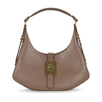 Ganni Shoulder Bags, female, Brown, Size: ONE SIZE Small Kat Bag