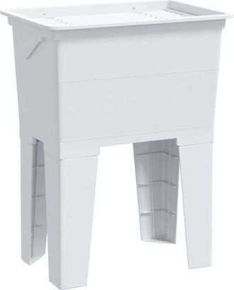 vidaXL Fregadero De Lavadero De Resina Blanco 59x41x75 Cm Vidaxl