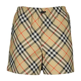 Burberry Short Shorts, female, Beige, Size: 2XS Vintage Checkered Shorts