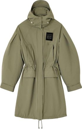 Ganni Groene Ripstop Parka Jas Buitenkleding - Dames - Parka Jassen - Groen - XS - Nylon - Jassen