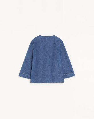 Valentino Camicia In Denim Chambray Donna BLU 36