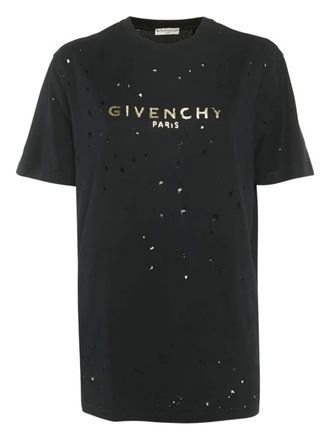 Givenchy distressed logo-print T-shirt - Black