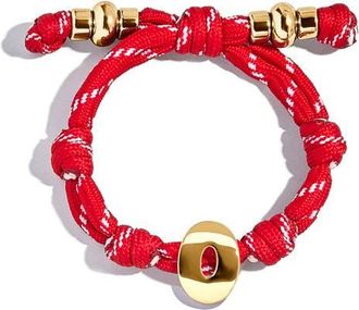 BaubleBar Knotty Initial Bracelet in Red O at Nordstrom