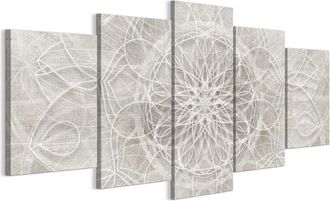 OEM Cuadro Sobre Lienzo Italiano De 100 X 50 Cm, Pent&aacute;ptico, Estilo Boho, Fondos Y Estampados. Cuadro Sobre Lienzo Italiano De 200 X 100 Cm, Pent&aacute;ptico, E