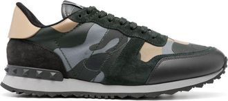 Valentino Garavani Camouflage Rockrunner low-top sneakers - men - Fabric/Rubber/Calf Leather - 39 - Blue
