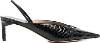Tom Ford Schoenen, Dames, Zwart, 40 EU, Leer, Sling-back leren pump