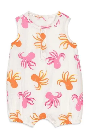 primary Baby Cotton Gauze Bubble Shortie In Seasonal Prints in Ivory Octopus at Nordstrom, Size 18-24M