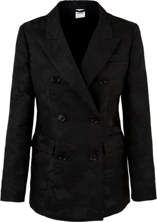 Aspesi Double-Breasted Jasje - Dames - Blazers - Zwart - S - Leer - Jassen