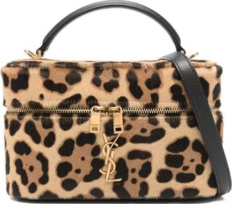 Saint Laurent Mini-tas met luipaardprint - Bruin