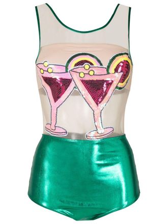 Brigitte Costume intero Carnaval/Festival Drink con paillettes - Verde