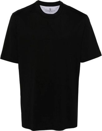 Brunello Cucinelli Zwart Katoenen Jersey T-Shirt - Heren - T-shirts - Zwart - S - Katoen - Tops
