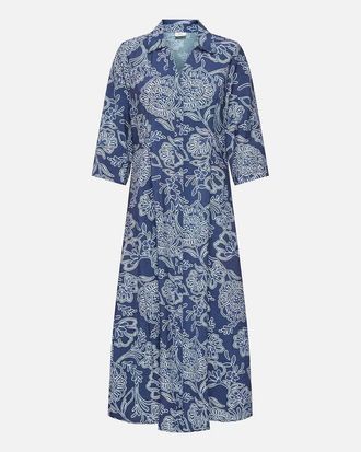 Jacqueline de Yong Bedrukte, lange jurk met V-hals