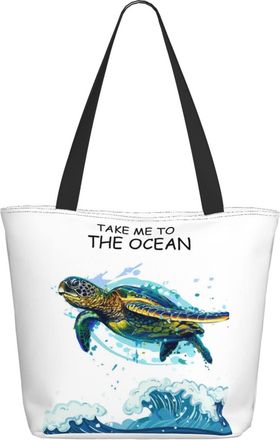 AOOEDM Take Me To Ocean Turtle Ladies Shopping Bag 13x11x7in.The Perfect ValentineS Day Gift.It Is The Best ValentineS Day Gift For Mom, Daughter, Wife,Etc
