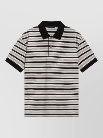 Prada short sleeves striped polo shirt ribbed collar