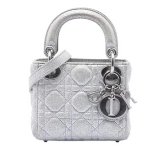 Dior Pre-owned Lady Mini Bag - Dames - Pre-owned - Grijs - Maat: ONE Size Leer