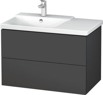 Duravit Duravit L-cube Mueble De Pared De 820mm De Ancho, Profundidad 481, 2 Cajones, Cabe p3 Comfort Art&iacute;culo 233385, Cuenca Izquierda, Color: Grafito Mate D