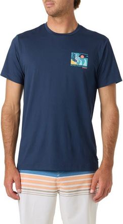 O'Neill Coral UPF 50 Graphic Short Sleeve Rashguard in Navy at Nordstrom, Size X-Large