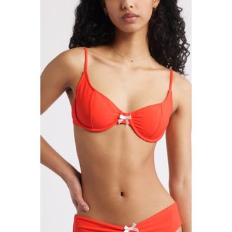 BP. Seamed Underwire Bikini Top in Red Bittersweet at Nordstrom Rack, Size Xx-Small