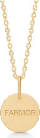 Frk. Lisberg Accessoires, Dames, Geel, M, Farmor lovetag ketting in 14 karaats verguld zilver