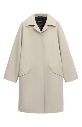 Mango Cotton Twill Trench Coat in Light/Pastel Grey at Nordstrom, Size X-Large