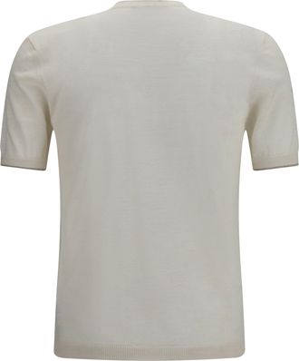 Brooksfield Mens Short-Sleeved Linen Blend Shirt Offwhite Linen; Polyester T-Shirts And Polos