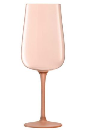 LSA Arc Contrast Set of 4 Flute Glasses in Coral at Nordstrom