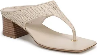 Franco Sarto Kayla Block Heel Sandal in Linen White at Nordstrom, Size 6.5