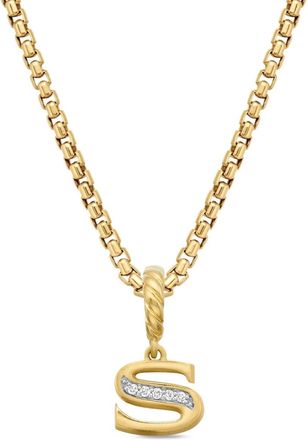 David Yurman Pendente in oro giallo 18kt con pav&eacute; di diamanti