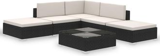 vidaXL Vidaxl - Set Divani Da Giardino 6 Pz Con Cuscini In Polyrattan Nero