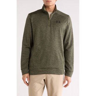 Under Armour Fleece Twist Quarter Zip Pullover in Marine Od Green at Nordstrom Rack, Size Xx-Large