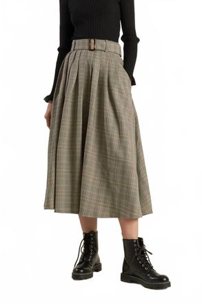 Flying Tomato Mood Allure Full Skirt In Grey Stripes