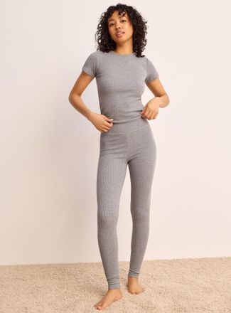 Twik Womens Mini-ribbing high-waist pyjama legging