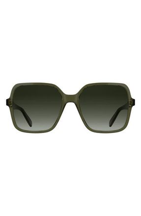 Longchamp Le Pliage 57mm Gradient Modified Rectangular Sunglasses in Transparent Khaki at Nordstrom