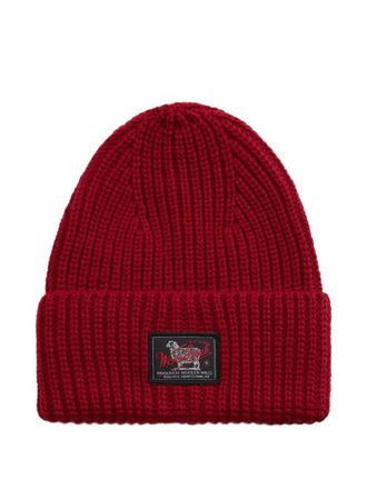 Woolrich Red Knitted Beanie Cap