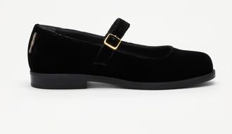 Russell & Bromley DOTTY Womens Black Velvet Mary Jane Flat