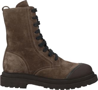 Stivali Militari Donna Con Tacco Basso, Cerniera E Lacci - Altezza Tacco 3 Cm, Fodera In Finta Pelliccia, Taglie UK - 5