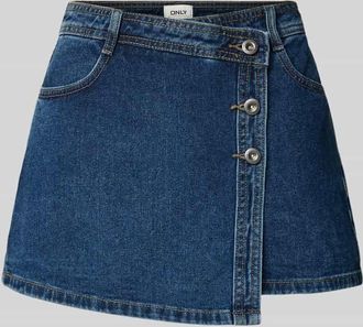 Only Regular Fit Jeansskort aus reiner Baumwolle Modell LESLY in Jeansblau, Gr&ouml;&szlig;e XL