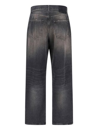 Haikure Mens Jeans Black Cotton - Calf Leather