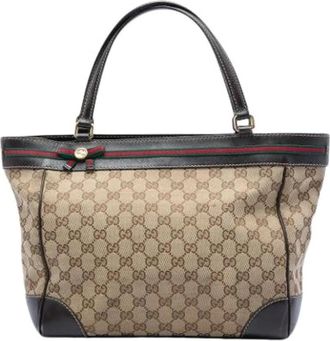 Gucci Pre-owned Mayfair Tote Bag - Dames - Vintage Shopper - Beige - ONE Size - Leer - Vintage