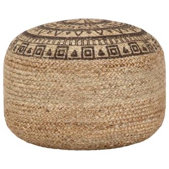 vidaXL Puf Tejido A Mano Marr&oacute;n 45x30 Cm Yute Vidaxl