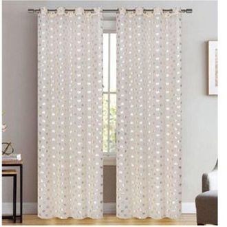 Trade Shop Trade Shop - Tenda Rosella Cuori Pannello Singolo 8 Borchie Porta Finestra Bastone 140x280 Cm