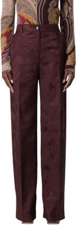 Etro Jacquard broek van wolmix - Dames - Straight fit broeken - Rood - S - Wol - Broeken