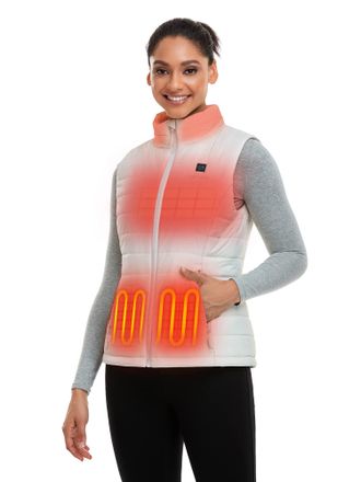 Ororo Womens Heated Gilet with Power Bank, Heated Vest Women Up to 10 Hours of Warmth (Charger Not Included) (Milk White,XL)