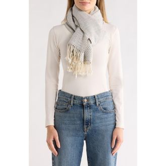 La Fiorentina Basket Twill Wool & Cashmere Blend Shawl in Grey at Nordstrom Rack